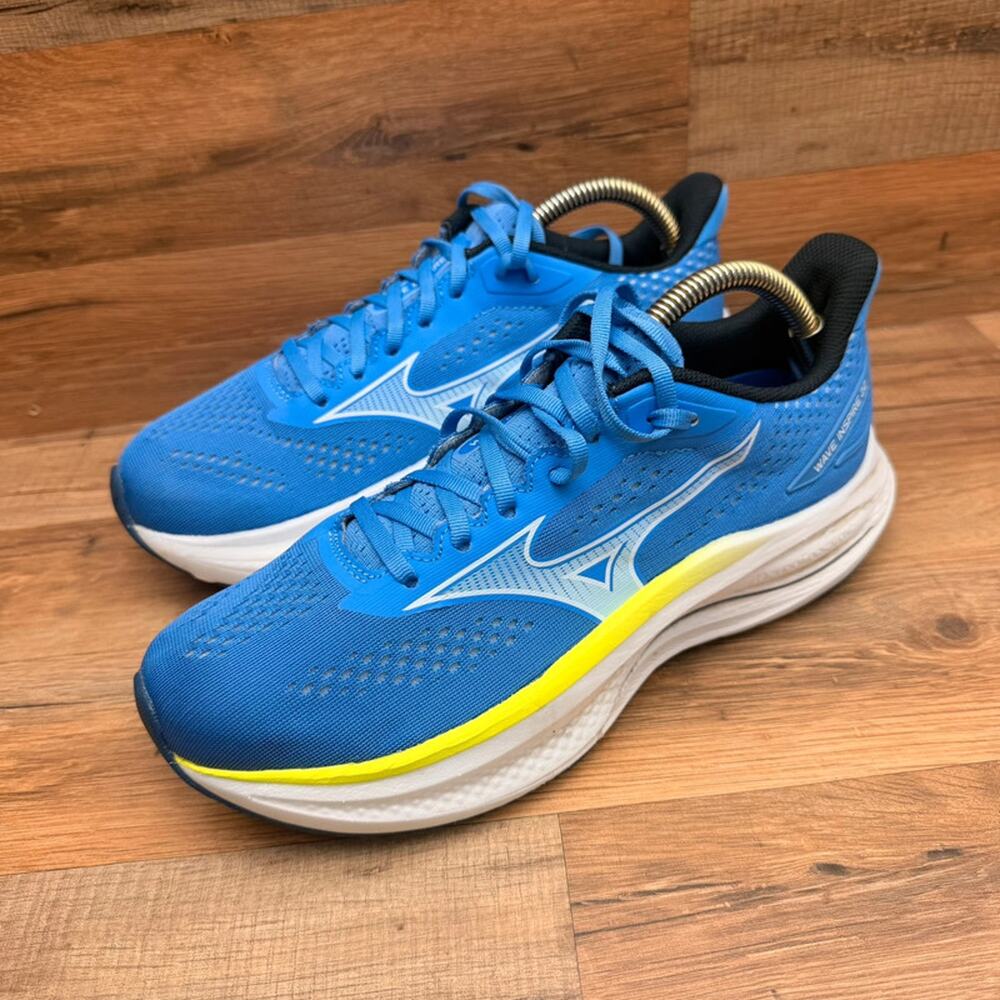 Mizuno Wave Inspire 21 Womens Size 10 Blue Yellow Running Shoes Stability